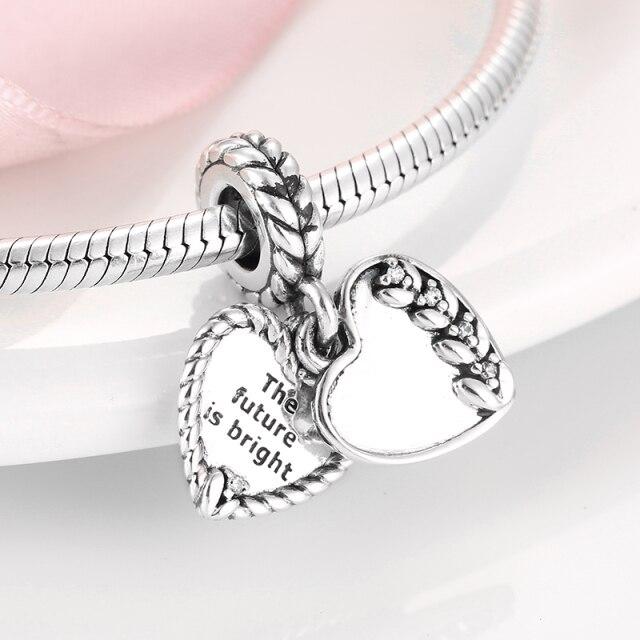 925 Sterling Silver Bead Openwork Sweet Hearts Crown Charms Beads Fit Jiuhao Bracelets Bangles Diy Womens Jewelry