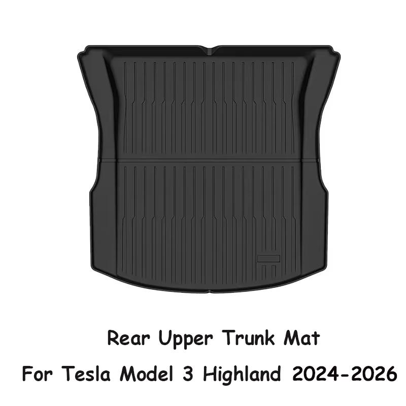 

For New Tesla Model Y Juniper 2026 Modely 2025 TPE Floor Mats Model 3 Highland 2026-2025 Waterproof Luggage Mat Trunk Mats Left hand drive