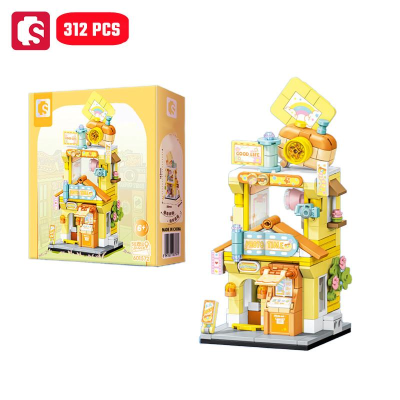 Non-Toxic Sembo Creative City Streetscape Bricks Dessert Shop Assemblage Building Blocks Kits Moc Home Architecture Models Children Gifts Toy