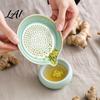 Mess-free Garlic Grater 5Pcs/Set Ceramic Plate with Pour Spout Ginger Cheese Manual Grinder Handheld Crusher Raised Teeth Kitchen Onion Lemon
