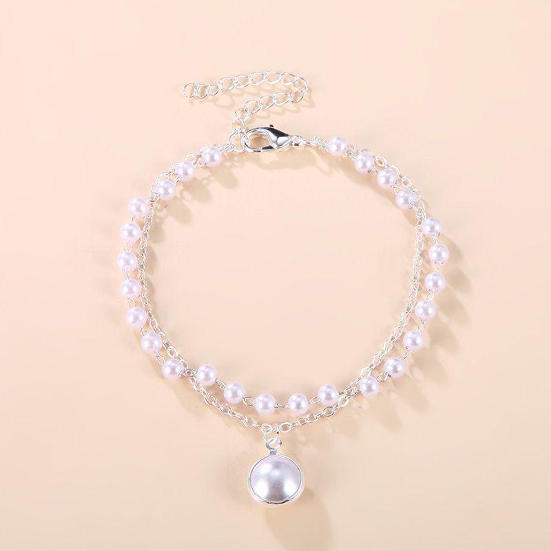 

Корейские браслеты-цепочки из белого жемчуга для женщин, девушек, элегантные браслеты-шармы на руку с бусинами серебристого цвета, ювелирные изделия, свадебные подарки