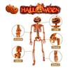 Halloween Full Life Size Skeleton Pumpkin Head Hanging Poseable Movable Fake Human Skull Bones Haunted House Party Decoration
