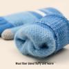Children's Touchscreen Writing Gloves - Men's Warm Knitted Wool for Autumn Winter, Cold-Proof, Five-Finger Design for Students and Girls