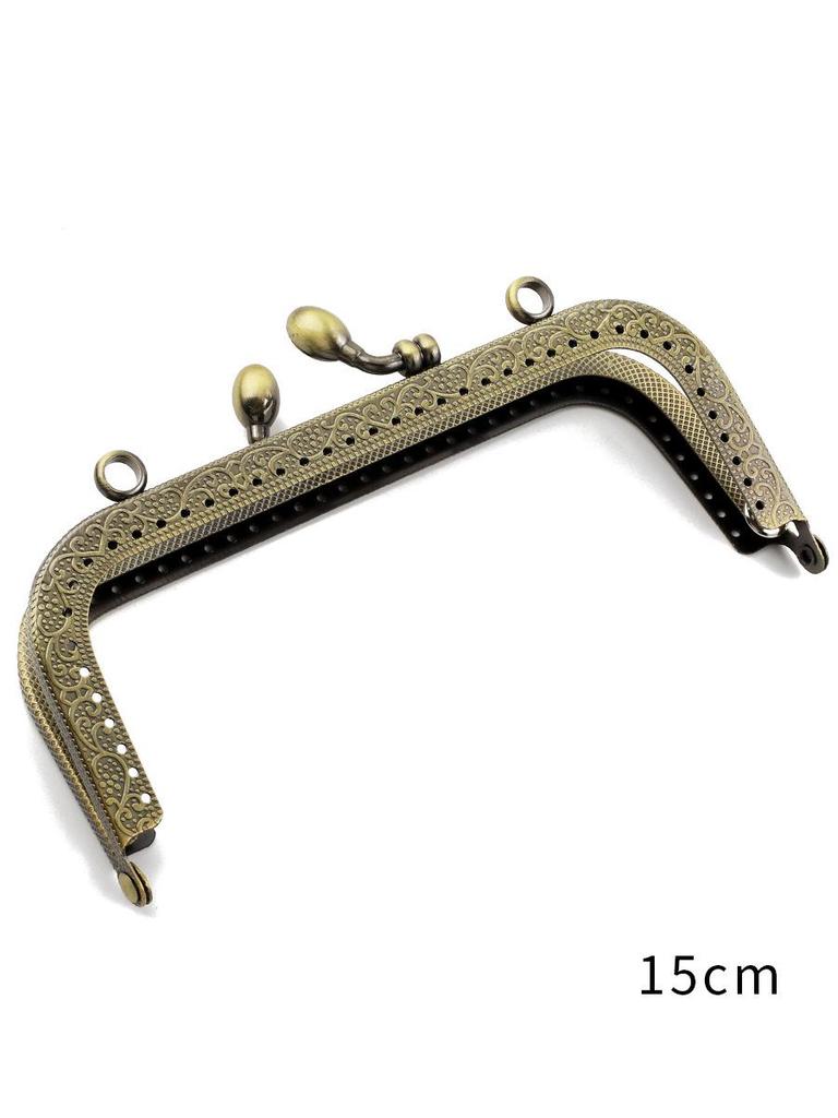 Floral Embossed Antique Bronze Square Handbag Clasps (8.5-20.5cm)