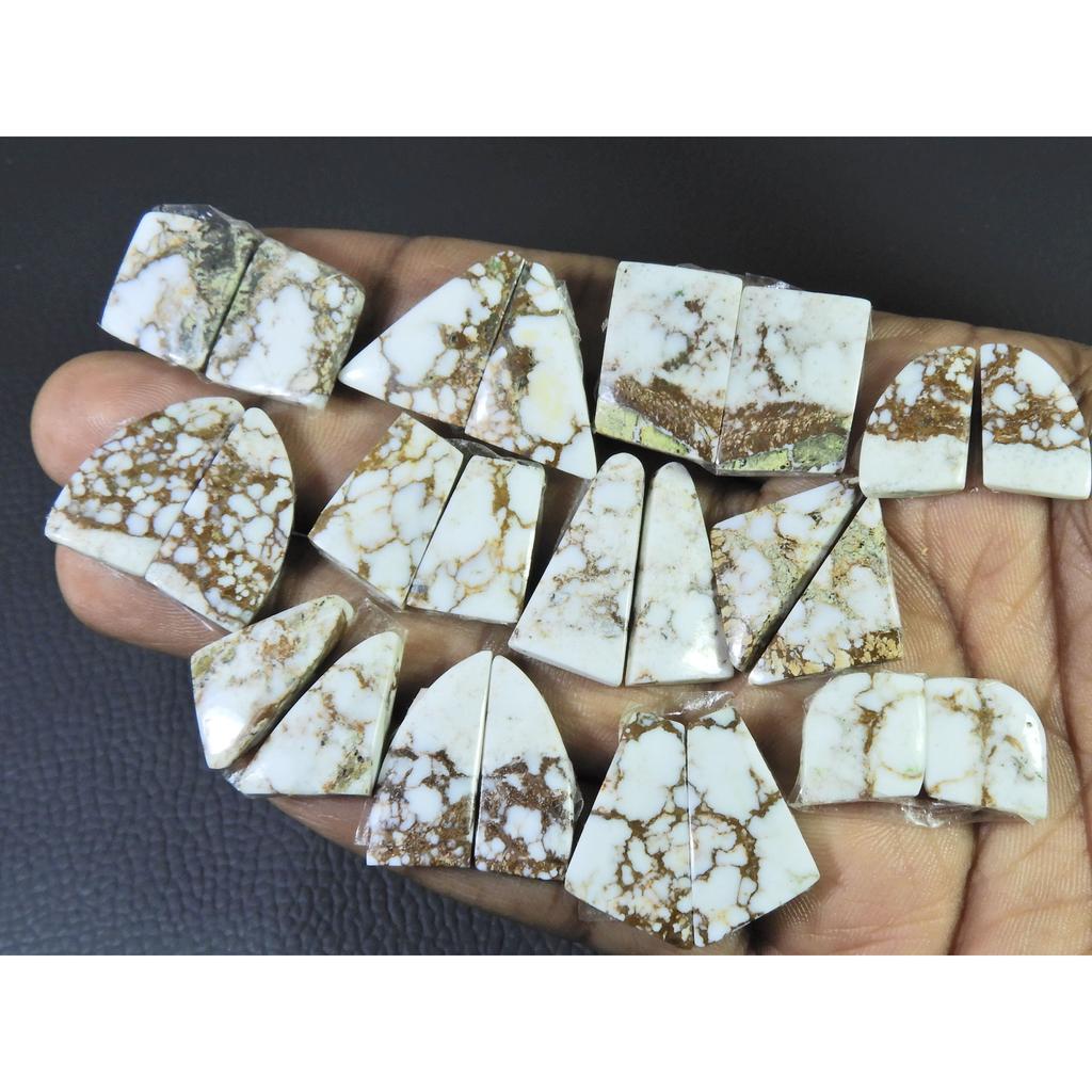 258Cts. Natural Wild horse Jasper Fancy Cabochon Loose Gemstone 12Pair Lot C-1479