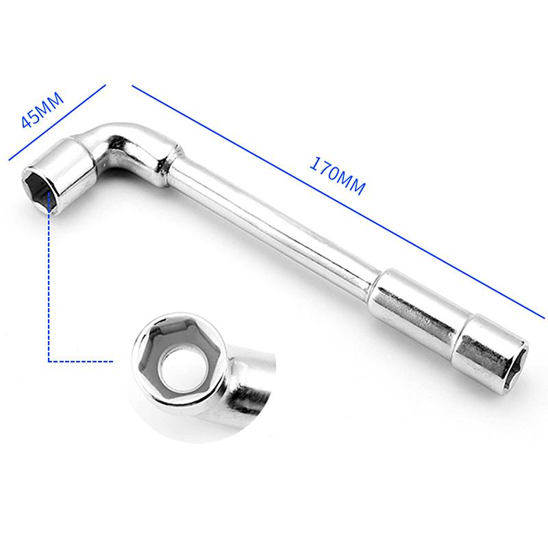 1Pc L Type Mini Wrench Pipe Perforation Elbow Universal Double Head Hex Socket Metric Wrench Kit 6 Point 6-15MM