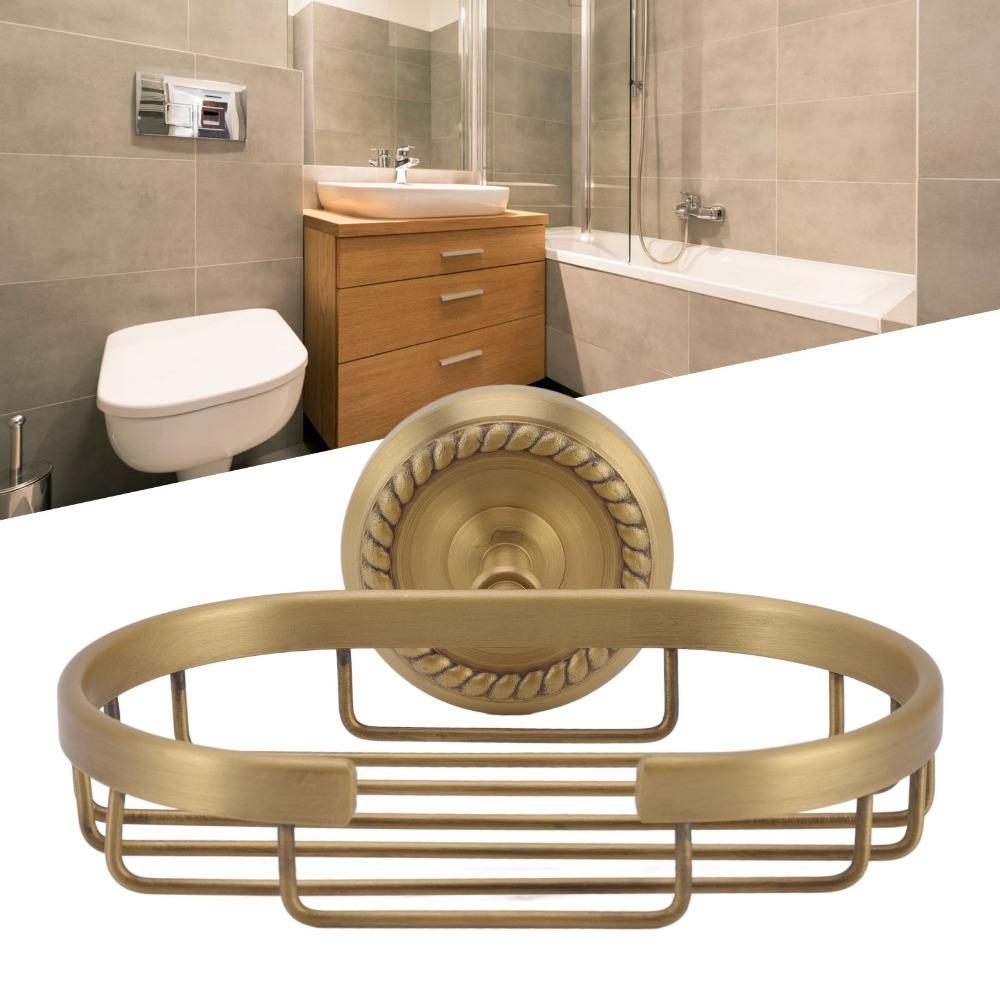 Antique Gold Soap Holder Wall Mounted Soap Rack Durable Soap Dish Space Saving