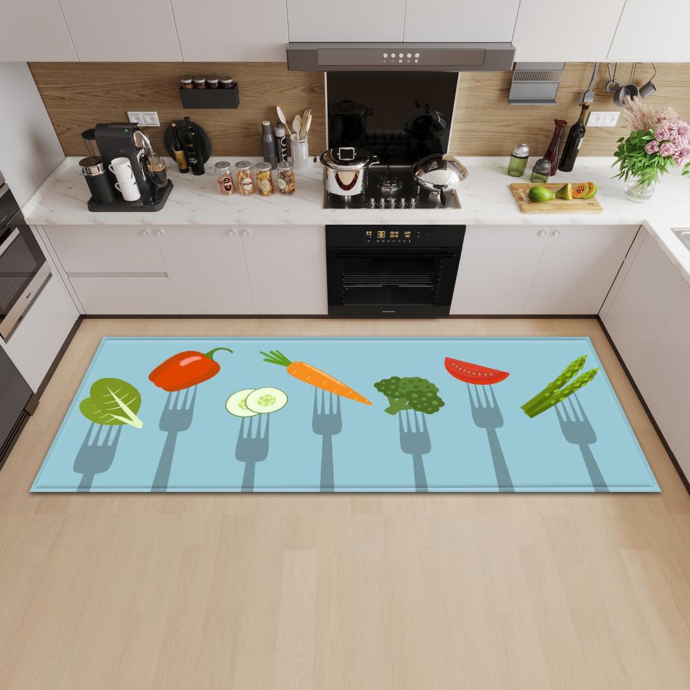 Kitchen Mat Entry Door Mat Bedroom Carpet Corridor Bathroom Non-slip Floor Living Room Pattern Rug