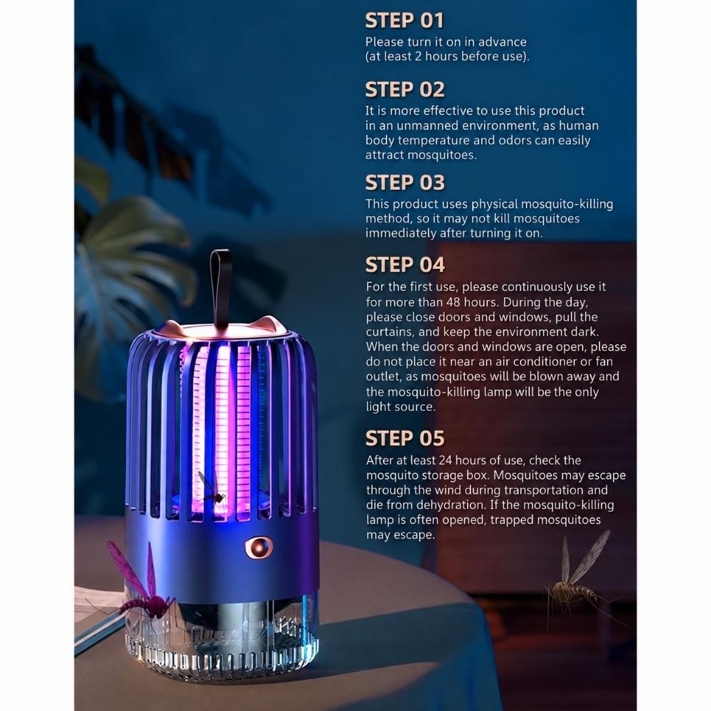 Rechargeable Mosquito Killer Lamp Portable Insect Trap Night Light Bug Zapper  Bedroom