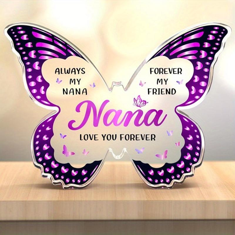 

Nana Gifts from Grandkids – Butterfly Acrylic Plaques. Birthday, Valentines, Mother s Day, Xmas, Thanksgiving from Grandkids. чистый