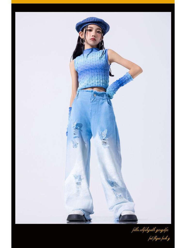 Trendy Jazz Dance Costume for Girls - Stylish Hip-Hop Performance Outfit