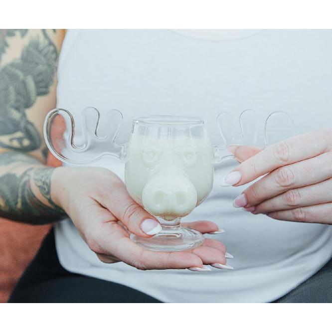 

National Lampoon s Christmas Vacation Marty Moose Sculpted Glass Cup | Holiday Glassware For Drinks, Beverages | Holds 8 Ounces Standard