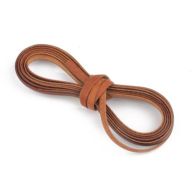 2M Vintage Ko-läder Snöre Band Rund/Platt Rep Snöre Diy Armband Halsband Flätat Hantverk Smyckestillverkning Tillbehör