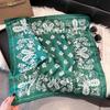 71Cm silk scarf women's high-end sense European and American hot-selling printed fashion scarf retro paisley cashew flower satin square scarf