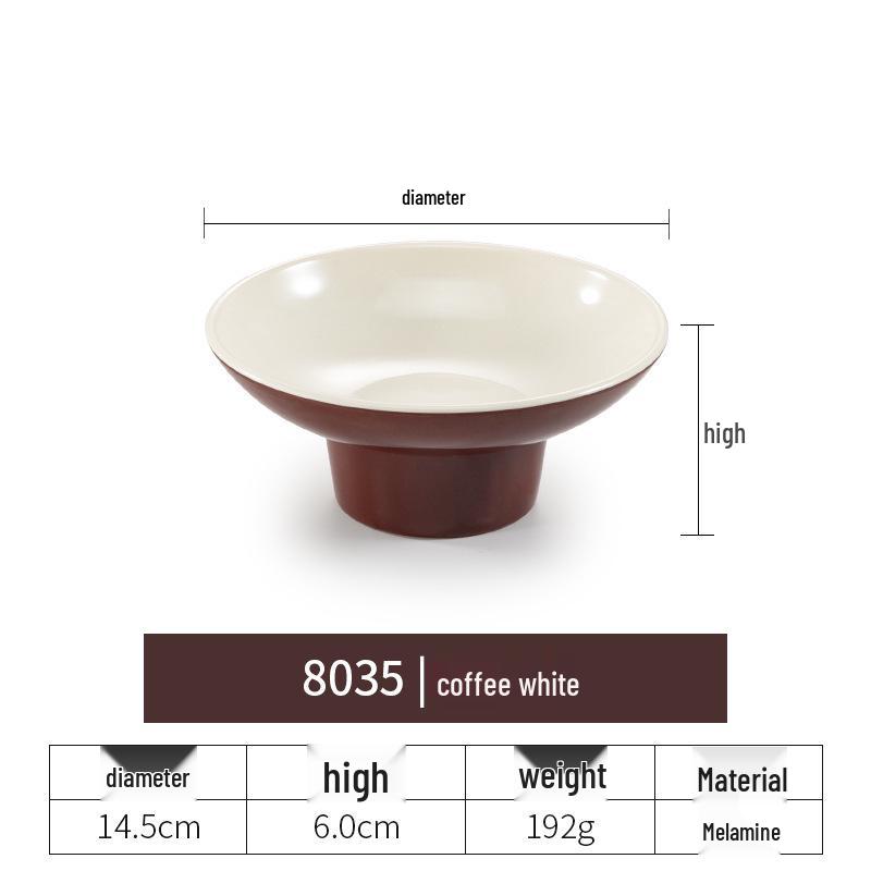 

High-Foot Melamine Fruit and Pastry Plate - Imitation Porcelain for Restaurants and Displays