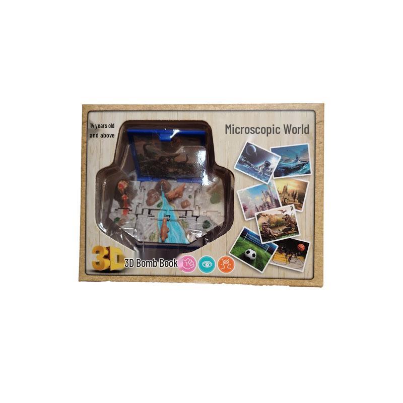 Dinozaur Astronauta 3D Pop-Up Książka Brelok Wisiorek: Mini Świat Prezent Świąteczny