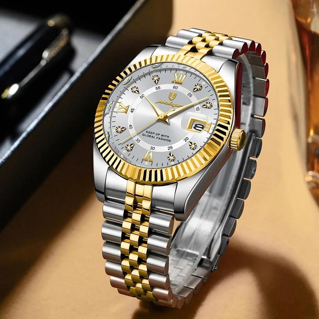 POEDAGAR Luxury Sport Wrist Watch For Man Waterproof Luminous Date Men Quartz Watch Stainless Steel Male Clock