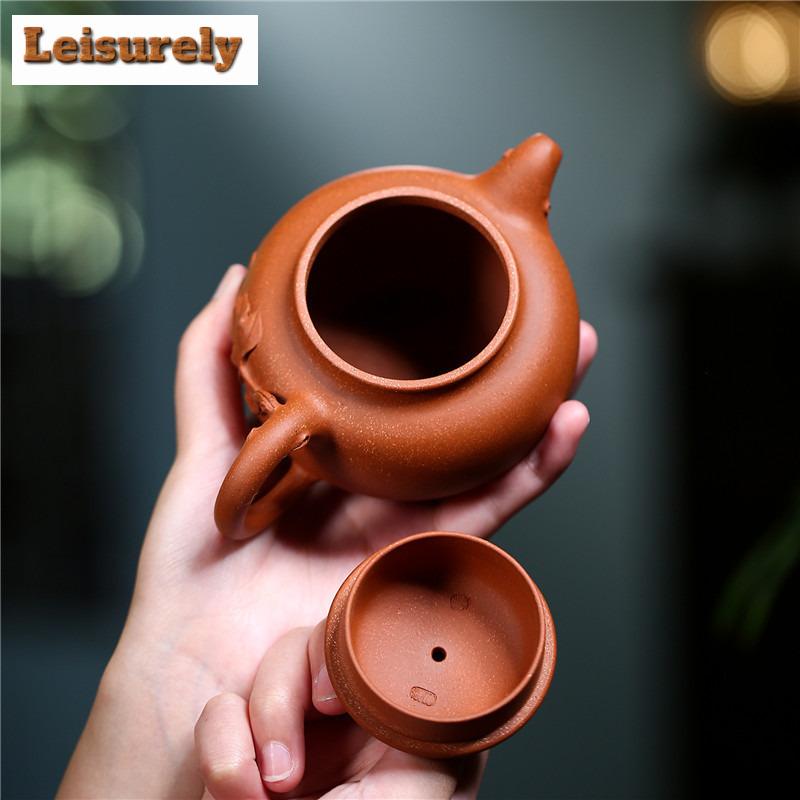 250ml High-end Yixing Purple Clay Teapots Handmade Pot Raw Ore Red Downhill Mud Kettle With Filter Chinese Zisha Tea Set Craft