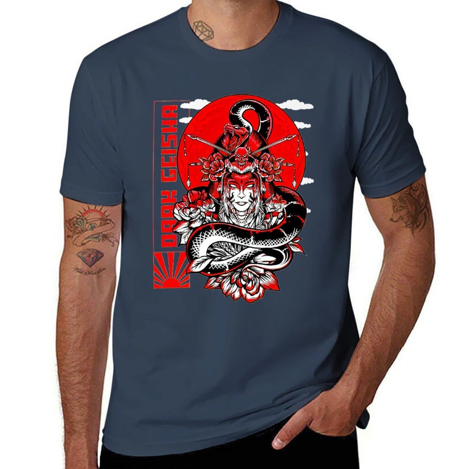 Dark Geisha Japanese Artwork TShirt Utility Casual Work TShirt S