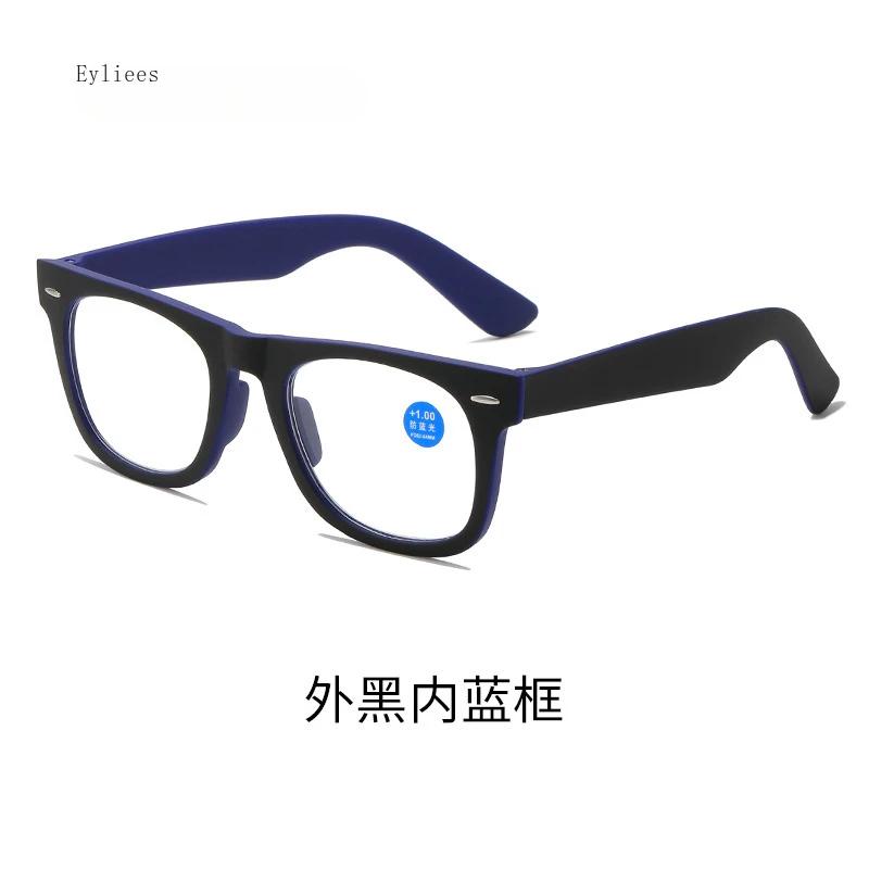 

Unisex Fashion Multifocal Reading Spectacles High Definition Anti-blue Light Eye Spectacles Square Progressive Presbyopia Frames 0 +4.0 3.5
