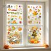 Static Cling Stickers 4 Sheets Autumn Harvest Window Stickers, Maple Leaves Pumpkins Scarecrow Pickup Truck Thanksgiving Decals Decals, Removable