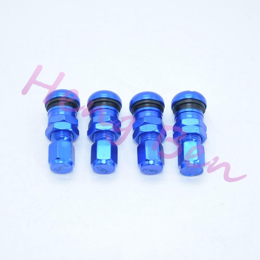 4 RAYS VOLK RACING FORGED ALUMINUM VALVE STEM CAPS WHEELS RIMS UNIVERSAL Blue  Black Gold Red Black