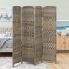 Wooden Room Divider, 4-Panel Folding Screen, 180 x 180 cm, Dark Oak