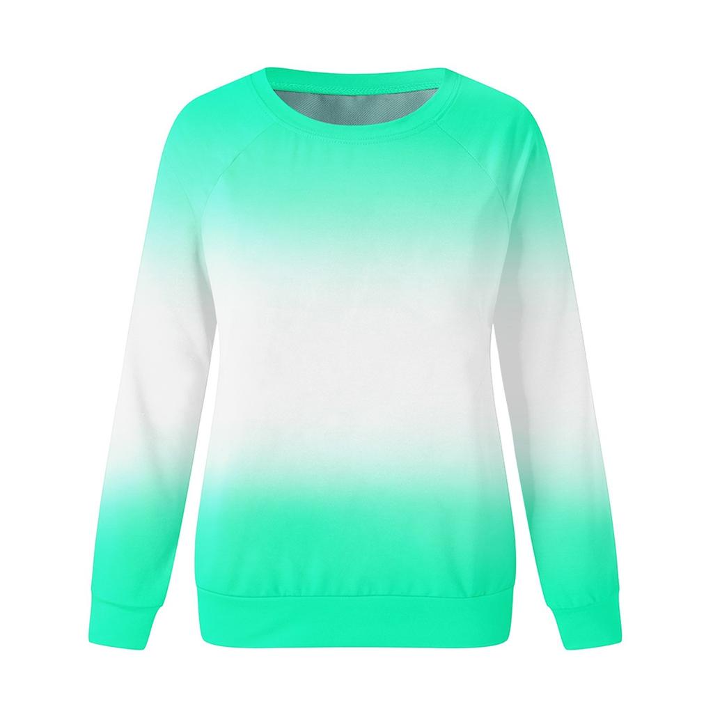 Damen Rundhals-Oberteile Baumwolle Damen Casual Fashion Print Langarm O-Ausschnitt Pullover Top Bluse