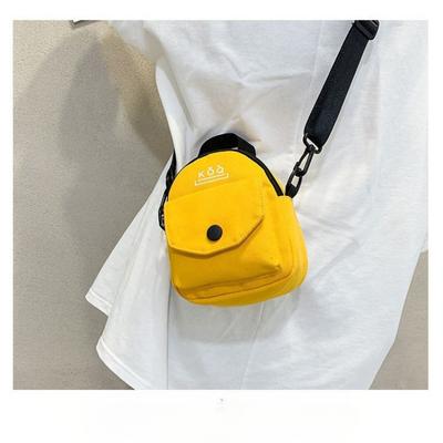 Canvas Bag Women's Hip-hop Dancing Small Bag Fashion All-match Solid Color Shoulder Messenger Bag