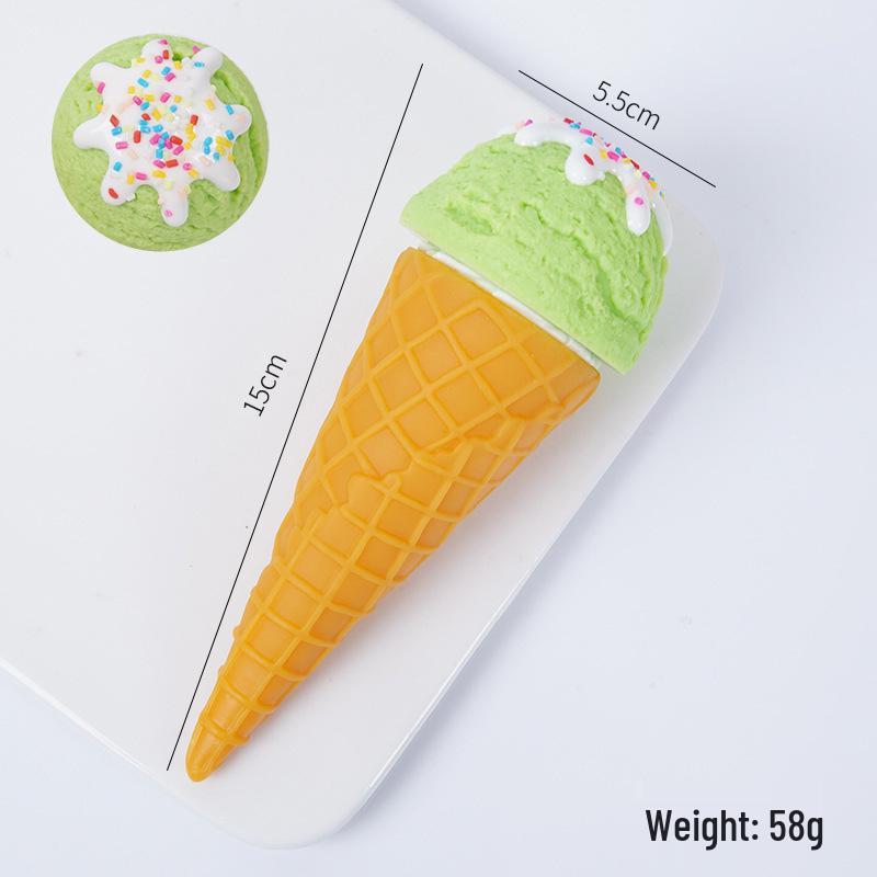 Handcrafted Realistic Ice Cream Ball Display Prop - Macaron Color Cone Toy