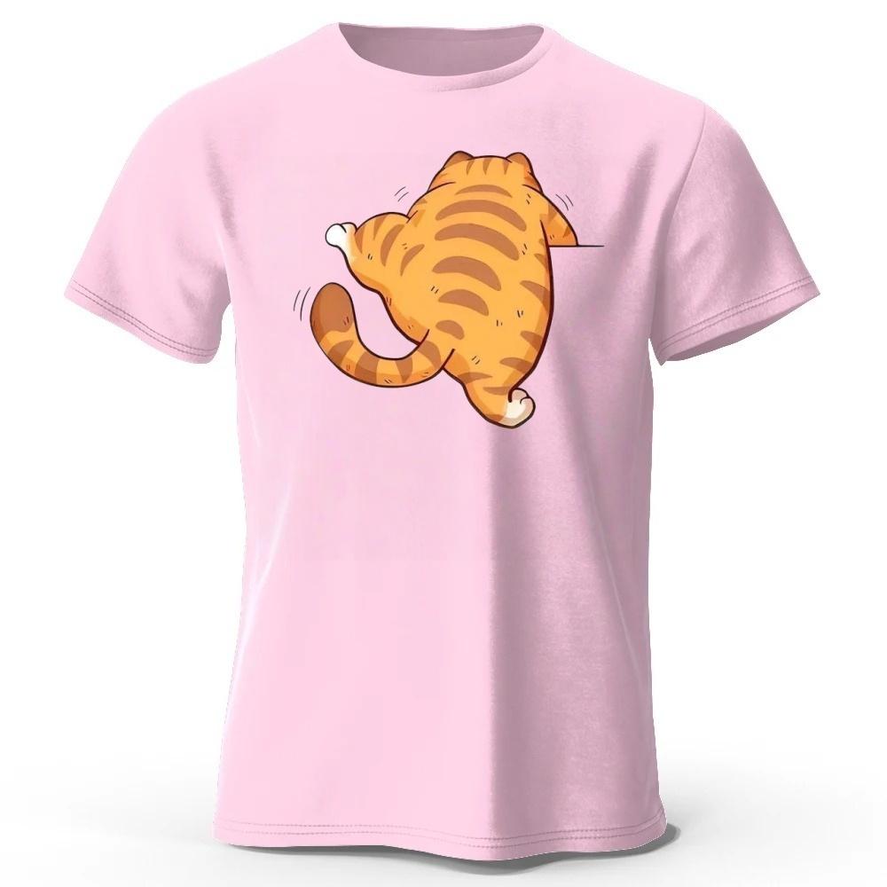 New Creative Vanished Orange Cat Cotton Short Sleeved Summer MensWomens Comfortable Loose Large Running Fitness Tshirt Top