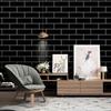 40cm Decorative Walls Paper Wall Stickers Adhesive Wall Wallpaper Waterproof and Anti Fouling Living Room Black Brick Pattern