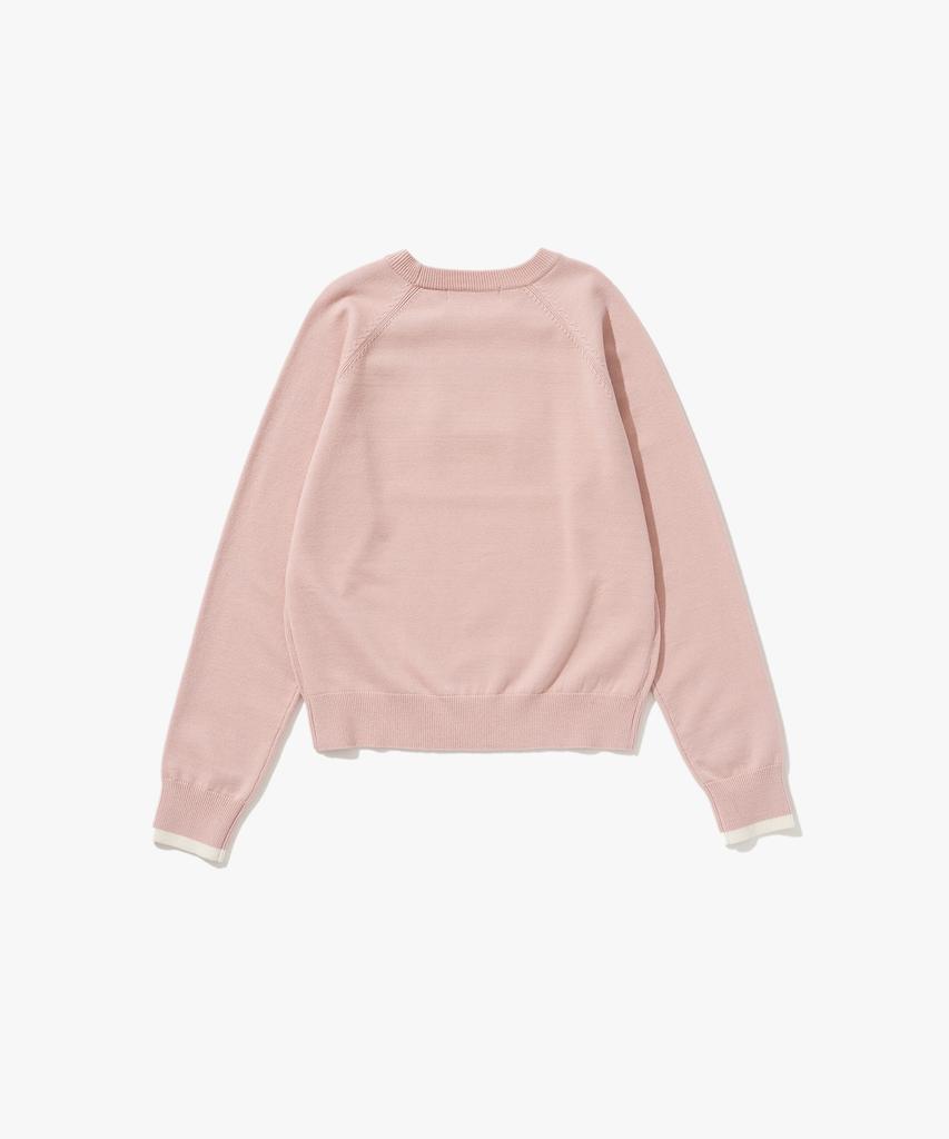 PLAC WOMEN Raglan Plack Pullover Knit Pink