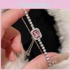 Elegantes quadratisches Zirkon-Kupferarmband für Damenmode und Pendler-Accessoires