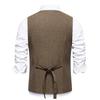 England Style Men's Suit Vests Fake Two Pieces Business Casual Waistcoats Vintage Mens Formal Dress Vest