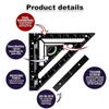 Rafter Square Tool Aluminum Alloy Triangular Ruler Protractor Carpenter Square with Jig Block for Wo