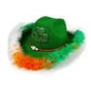 Irish Saint Patricks Hat Feathered Brim for Saint Patricks Day Accessories Patricks Hat with Leaf Green Hat