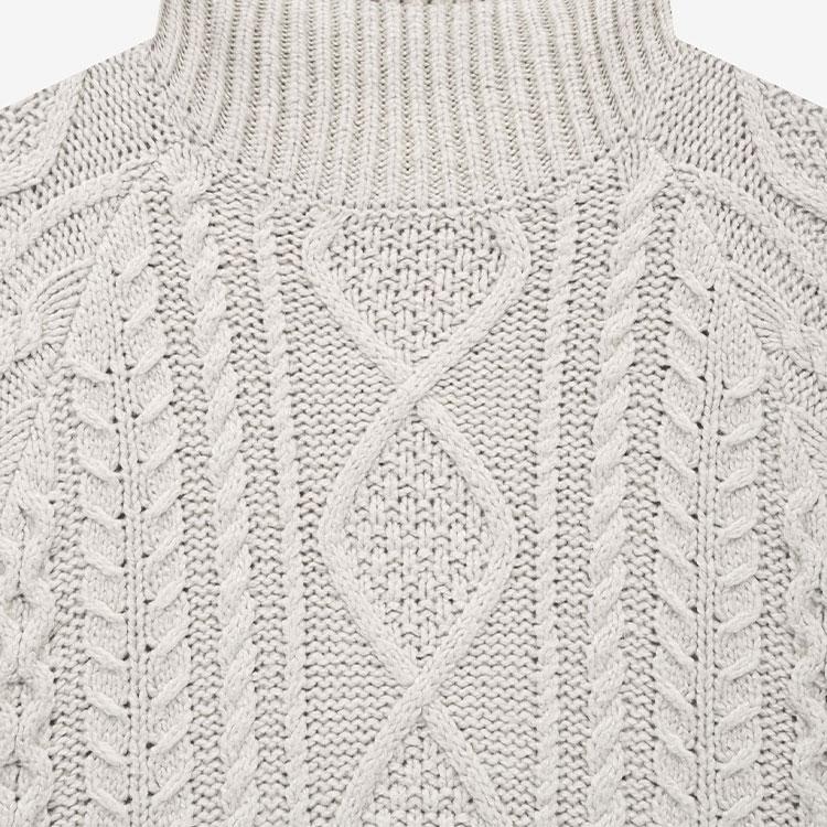 Fear of God Essentials Textured Solid High-Neck Long-Sleeve Pullover Knitwear Men Tops Wheat FOG-SS22-104