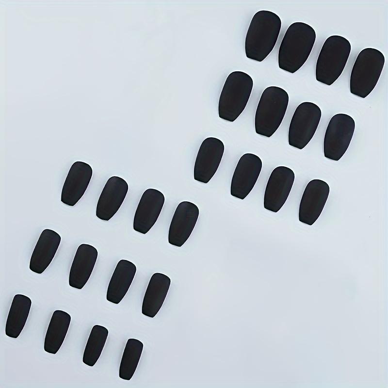 24ks Matte Black Ballet Nails Nails Falešné nehty Umělé nehty Snadná aplikace, Krátká, pohodlná a odolná sada pro každodenní eleganci