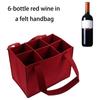 Felt Wine Carriers Bag Safely Holds 6 Bottles Wine With Secure Divider And Ergonomic Handles For Wine Champagne Bear