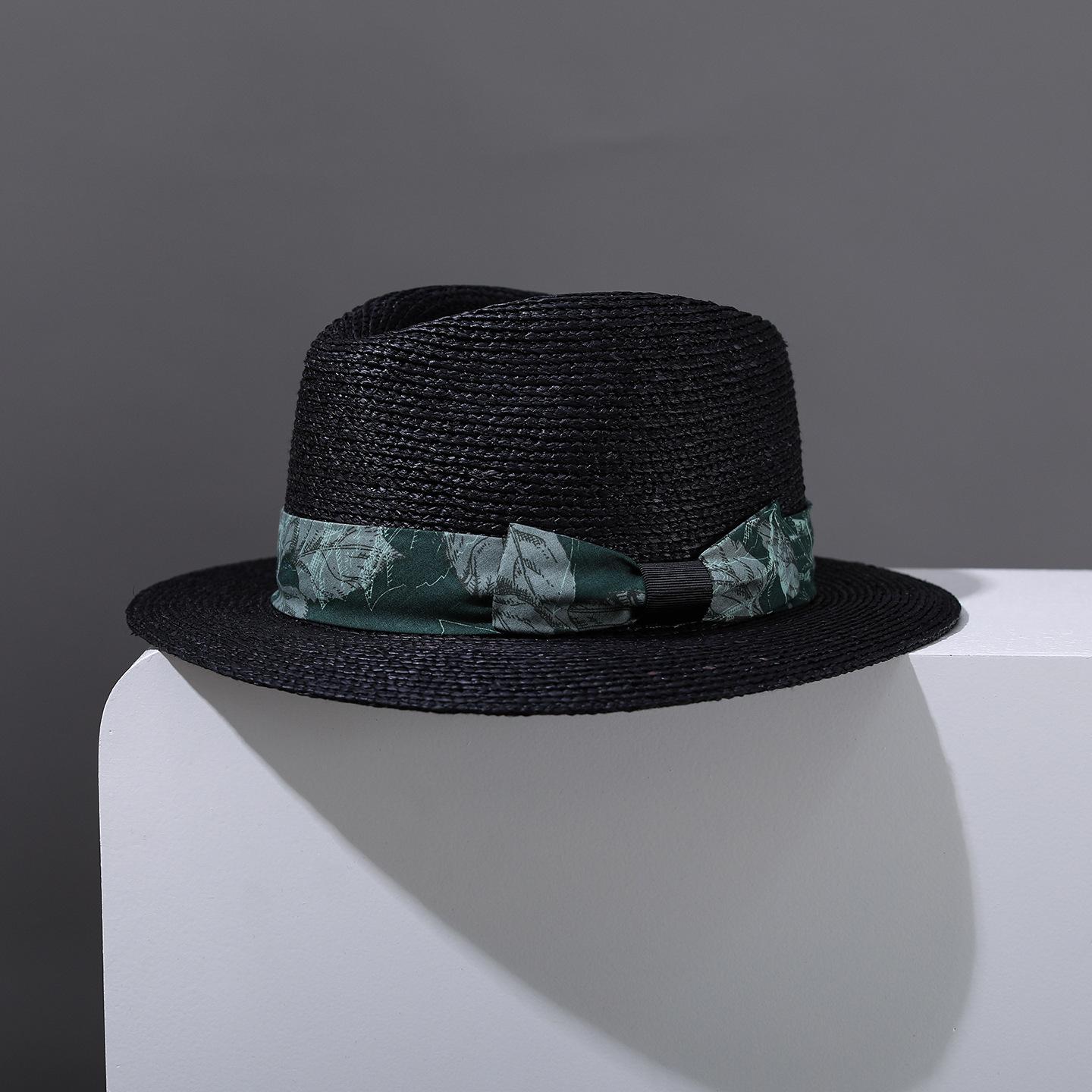 

Woman Elegant Floral Bowknot Ribbon Sun Hats Vintage Straw Hats Summer Travel Sun Protection Wide Brims Hats 56-58CM