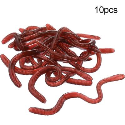 10Pcs Lifelike Earthworm Worm Soft Stretchy Trick Toy Halloween Party Props