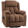 Electric Riser Massaging Reclining Armchair with Remote Control, In Fabric, 91x93x103cm, Brown