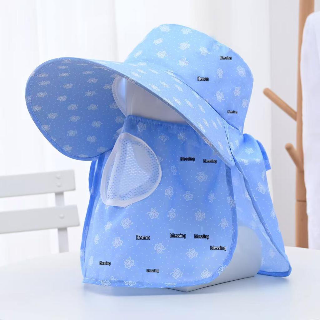 Women's Sun Protection Wide Brim Hat with Face Mask - UV Protection for Summer Activities
