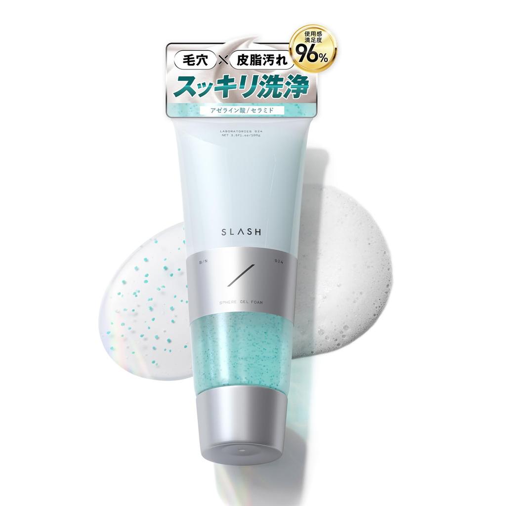 SLASH Foaming Facial Cleanser Clean Pores and Clogged Azelaic For Rough Made In Includes Facial Cleansing Net Men's [For Blackheads] Acid, CICA,
