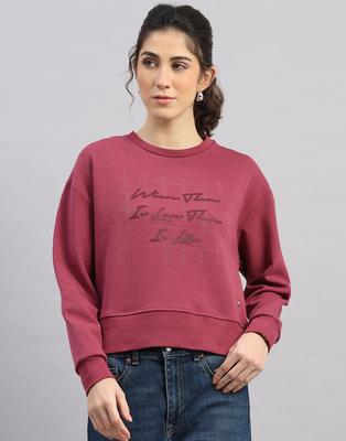 Women Oversized Burgundy Sweatshirt