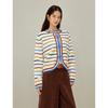 INMAN Women's Rainbow Stripe Knit Cardigan