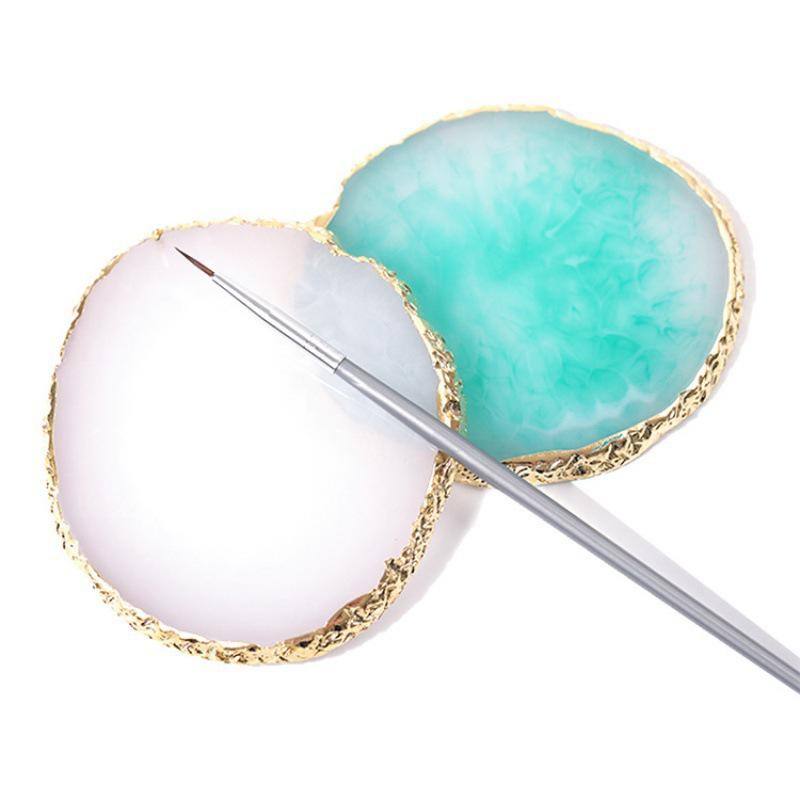 Crystal Agate Gold-Trimmed Nail Art Palette