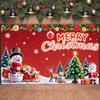 Christmas Decoration Banner Red Background Festive Banner Merry Christmas Banner Snowman Design For Office Party Christmas Party