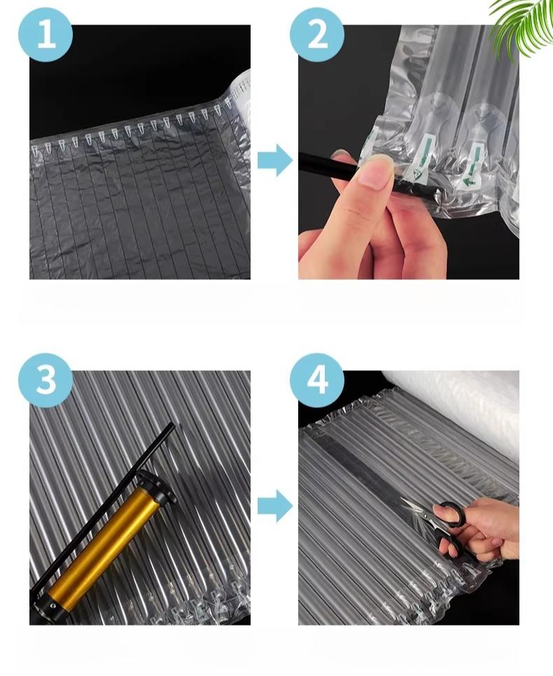 Borsa ad Aria Colonnare Sacchetti Imballaggio Ammortizzanti Vino Rosso Anti Caduta Colonna a Bolle Miele Airbag Gonfiabile per Imballaggio Lattine di Latte in Polvere Cuscino d'Aria Anti Caduta